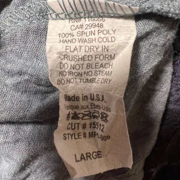 Jess & Jane Abstract Print V Neck Long Sleeve Tunic Top Women's Size L Blue - Picture 5 of 6